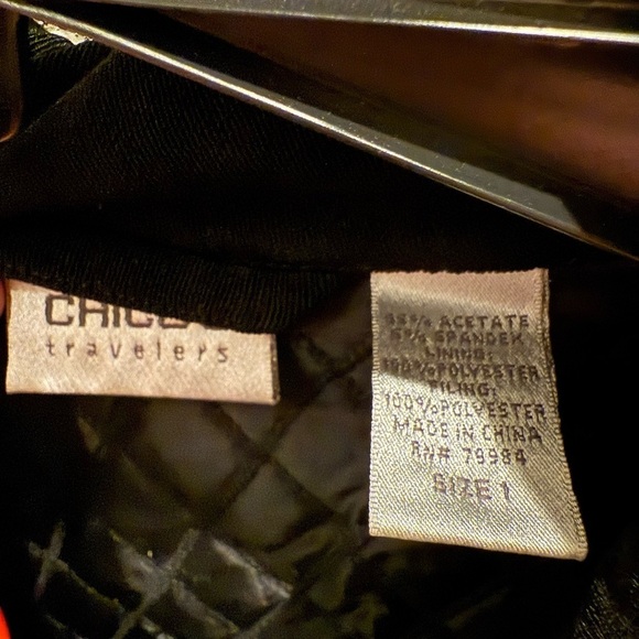 Chico's Travelers Diamond Quilted Jacket Black Size Medium - Picture 3 of 3